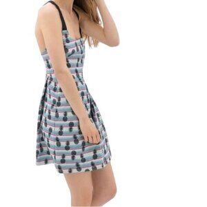 Zara Trafaluc Pineapple Print Skater Dress  Size Medium